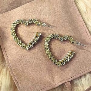 Earrings Stunning Pearl Gold Hearts  New